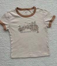 Womens Wildflower Soul Ringer Tee Indie Sleaze Boho Hippie 90s Y2K Size S picture