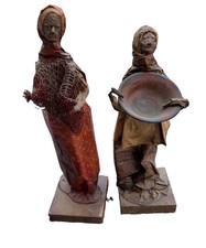 2~ Mexican Folk Art Figurines Paper Mache Vintage picture