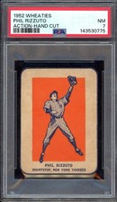1952 Wheaties Phil Rizzuto HOF ( ACTION-HAND-CUT ). PSA 7 NM. (TX0775). picture