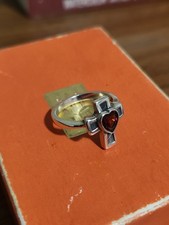 Retired James Avery 925 Sterling Silver Cross Heart Red Garnet Bezel Ring S 6.75 picture