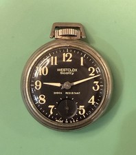 Vintage Westclox Scotty Pocket Watch Black Dial Shock Resistant Runs Slow USA picture