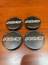 Genuine RAYS Center Cap Set of 4 for V4 Wheels Black Hairline Finish picture