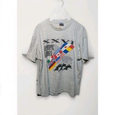 Hanes Atlanta 1996 Olympics Shirt Mens XL White Cotton Logo 90s USA Made Vintage picture