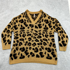 Love By Design Sweater Women 3X Brown Black Animal Print Bold Glamour Mob Wives picture