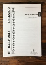 Behringer Ultra-Q Pro PEQ2200 Equalizer User / Owner Manual *Original* #2 picture