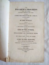 Pilgrim’s Progress John Bunyan 1822 Leather, Engravings by Westall. Publ in NY picture