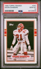 Graded 1989 Topps Traded Deion Sanders #30T Rookie RC Card PSA 10 Gem picture