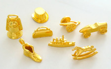 1991 Monopoly Collectors Edition 8 Game Tokens Franklin Mint Gold Tone Parts picture