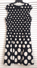 London Times 14 Black White Polka Dot Midi 40
