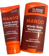 Mando Whole Body Deodorant Bourbon Leather Aluminum-Free 72Hr 2.6oz picture