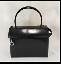 Salvatore Ferragamo Black 2-Way Top Handle Satchel Zipper Detachable Strap picture