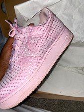 Nike Air Force 1 Low Top Lace-Up Sneaker Pink Valentine Heart Pattern Tag picture