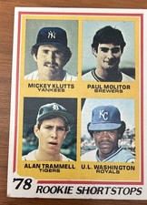 1978 Topps - Rookie Shortstops Paul Molitor, Alan Trammell #707 - HoF (RC) picture