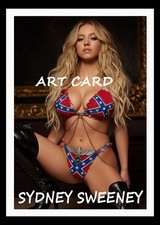 Sydney Sweeney Actress Model sexy Art Card Blank Back picture