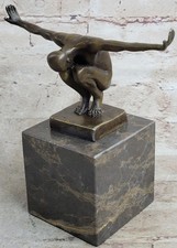 Hand Made original Artwork The Athlete by Miguel Lopez or Milo Solid Bronze Scul picture