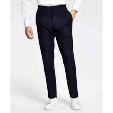 NWT $135 Alfani Mens Slim Fit Flat Front Suit Pants, Navi, Dif. Sizes picture