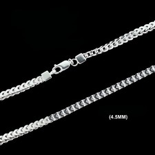 Mens 4.5MM Real 925 Solid Sterling Silver Franco Box Link Chain Necklace ITALY picture