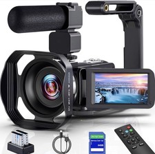 8K Ultra HD Handheld Camcorder Wi-Fi Night Vision 18x Zoom Touch Screen Remote picture