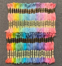 Lot of 45 new • DMC cotton embroidery thread floss skeins • bright colors picture