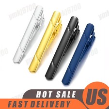 4PCS Mens Stainless Steel Tie Clip Necktie Bar Clasp Clamp Pin Gold Black Blue picture