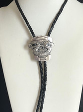 VTG 1987 KIT CARSON Southwestern Solid Sterling Silver Snake Bolo Tie 36 Grams picture