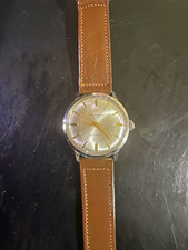 Vintage Jules Jurgensen Automatic Watch, Swiss, 34mm,  Brown Leather Strap picture