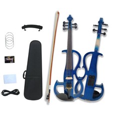 5 String 16inch Electric Viola 4/4 Full Size Slient Portable with Case Blue picture