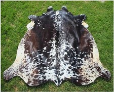 NEW LARGE 100% COWHIDE LEATHER RUGS TRICOLOR COW HIDE SKIN CARPET AREA picture