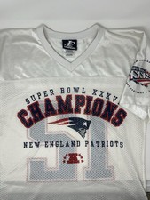 Vintage 2002 NFL Super Bowl XXXVI Tom Brady White Logo Athletic Jersey (M) picture