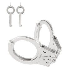 Professional Grade Steel Hinged Handcuffs – Double Locking Tactical Handcuff ... picture