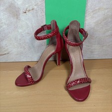 Joie “Roxie” Suede Leather Red Chili Heels Womens 35 (US 4.5-5) picture