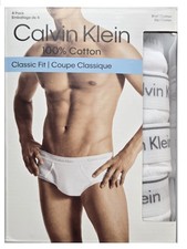 NWT Calvin Klein Cotton Classic Full Brief 4 Pack NP2172-100 White MSRP $39.50 picture
