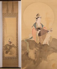 Japanese Hanging Scroll Hand Painted 'Benzaiten Goddess' KAKEJIKU By Yamakawa picture