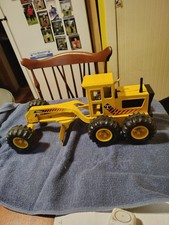 Vintage Yellow Tonka Road Scraper Grader Plow Tractor 16210-A Pressed Steel 17” picture
