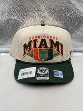 Miami Hurricanes NCAA '47 Brand Natural TT Hitch Rope Adjustable Snapback Hat picture