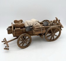 Vintage Handmade Folk Art Wood Farm Wagon Working Brakes Primitive Western picture