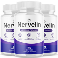 (3 Pack) Nervelin Advanced Nerve Support Strength Formula Nerve Lin 180 Capsules picture