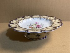 ENGLISH HAND PAINTED DESSERT COMPOTE  CIRCA 1830 FLORAL GOLD TRIM COALPORT picture
