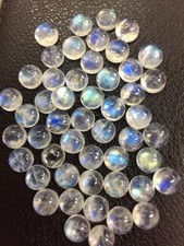 10 pcs AAA quality 100% natural blue flashy rainbow moonstone cabochon 7mm picture
