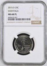 2015-D SARATOGA Washington ATB Quarter NGC MS68 PL RARE QUALITY picture
