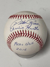 RARE PETE ROSE REDS HOF 2016 CHARLIE HUSTLE STAT SIGNED AUTO BASEBALL LCK picture