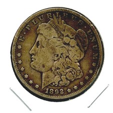 1892 S Morgan Dollar $1 US Mint Rare Key Date Silver Coin 1892-S picture