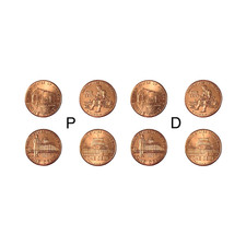 2009 P & D Lincoln Bicentennial Penny Set All 8 Coins Brilliant Uncirculated BU picture