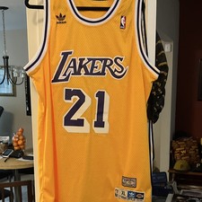 adidas Michael Cooper #21 Los Angeles Lakers Yellow/Purple/White NBA Jersey XL picture