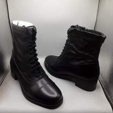 David Tate Explorer Combat Boots Women's 10M Black Leather picture