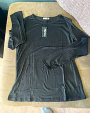 Zeagoo Women’s Black Solid Round Neck Long Sleeve Knit Pullover Top S picture