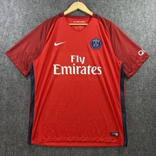 NIKE Paris Saint Germain 2016-17 Away Soccer Jersey XL Red Football Kit picture