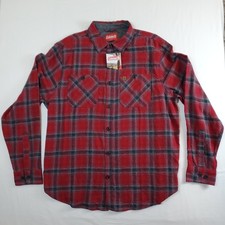 NWT Coleman Red Charcoal Plaid Button Shirt XL Flannel Outdoors Mens MSCF3B2000 picture