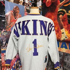Vintage 90s Minnesota Vikings Warren Moon Spellout Legends NFL Sweatshirt Sz XXL picture