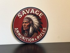 Savage Arms Rifles Ammunition Vintage Style Metal Sign Hi Gloss picture